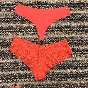 Bright Coral Victoria Secret Panty Bundle